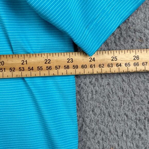 Peter Millar Summer Comfort Polo Golf Shirt Men's Large Blue Striped Causal - Picture 8 of 11